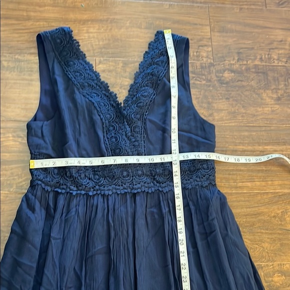 NWT Davi & Dani Dark Blue Lace-Trimmed Maxi Dress - Picture 11 of 13